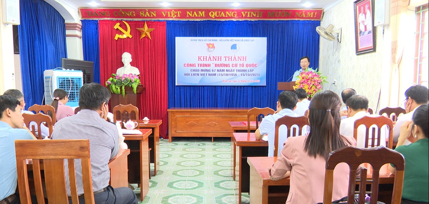 BCH Đoàn TNCS Hồ Chí Minh, Hội LHTN xã Đình Cao tổ chức khánh thành công trình thanh niên “Đường Cờ Tổ quốc