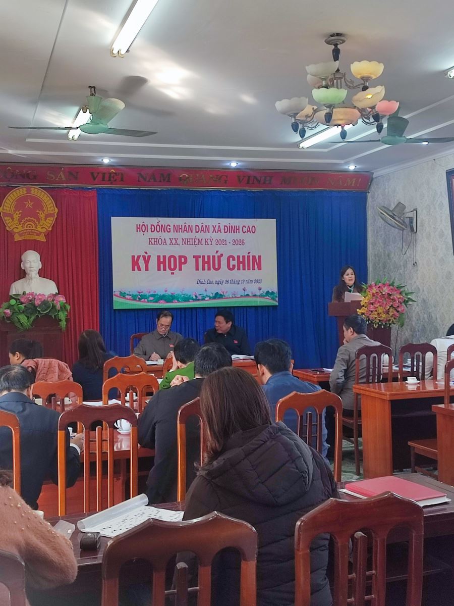 Hội đồng nhân dân xã Đình Cao tổ chức kỳ họp thứ 9 HĐND khóa XX nhiệm kỳ 2021- 2026